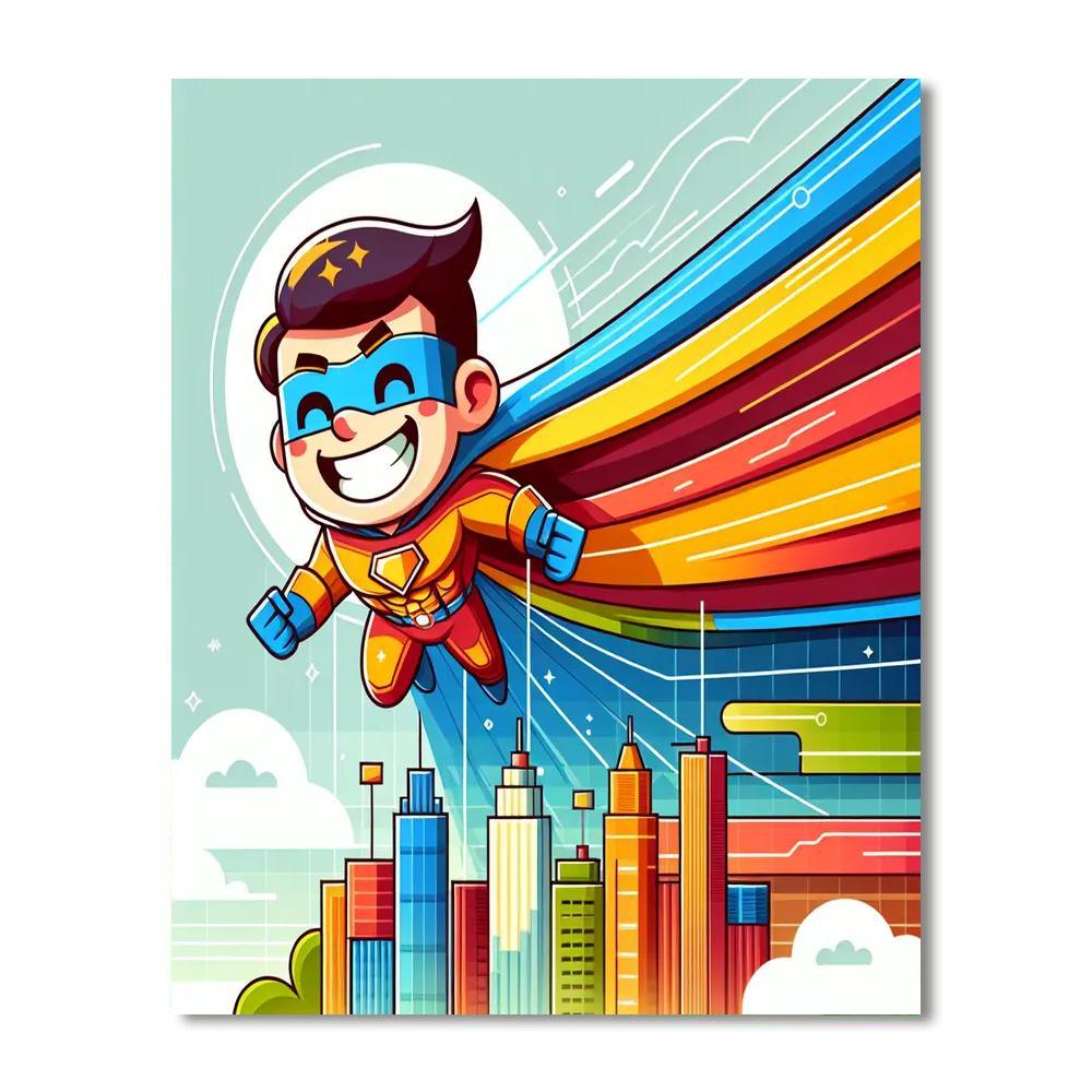 Dashing Superhero Paint By Numbers Art