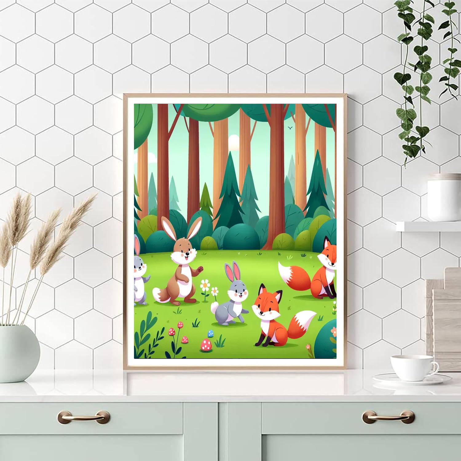 Forest Frolic Painting Number Kit