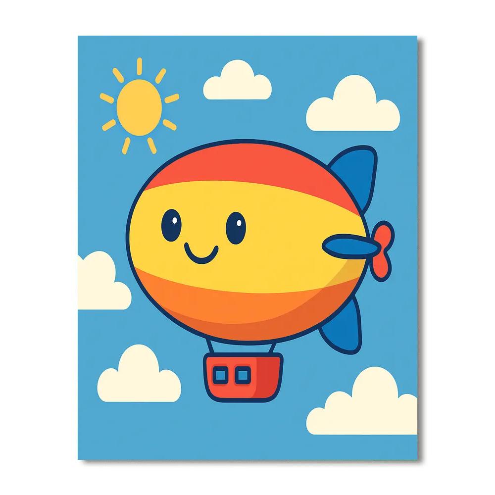 Brilliant Blimp Paint By Numbers Art