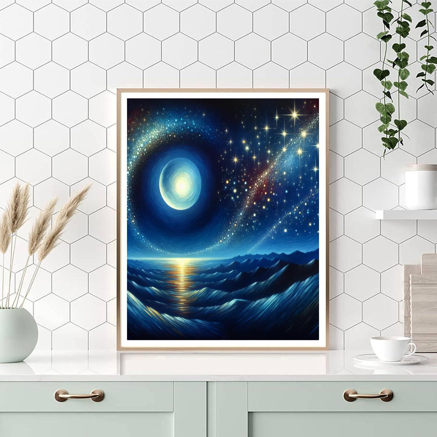 Glistening Starry Nightscape Paint By Number