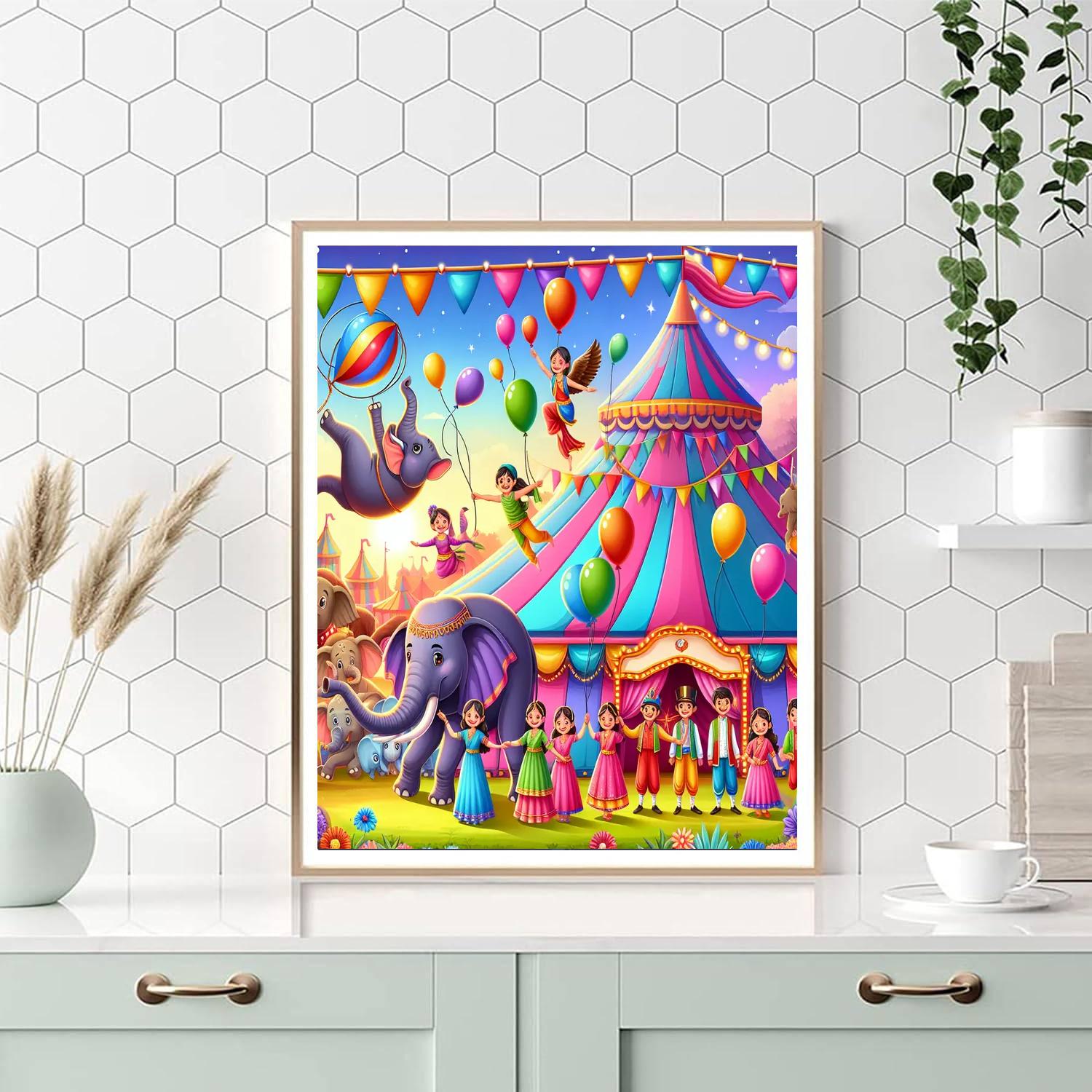 Circus Animal Fun Painting Number Kit