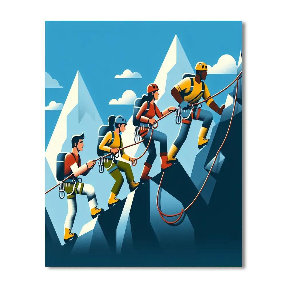 Mountain Climbing Adventure Paint By Numbers Art