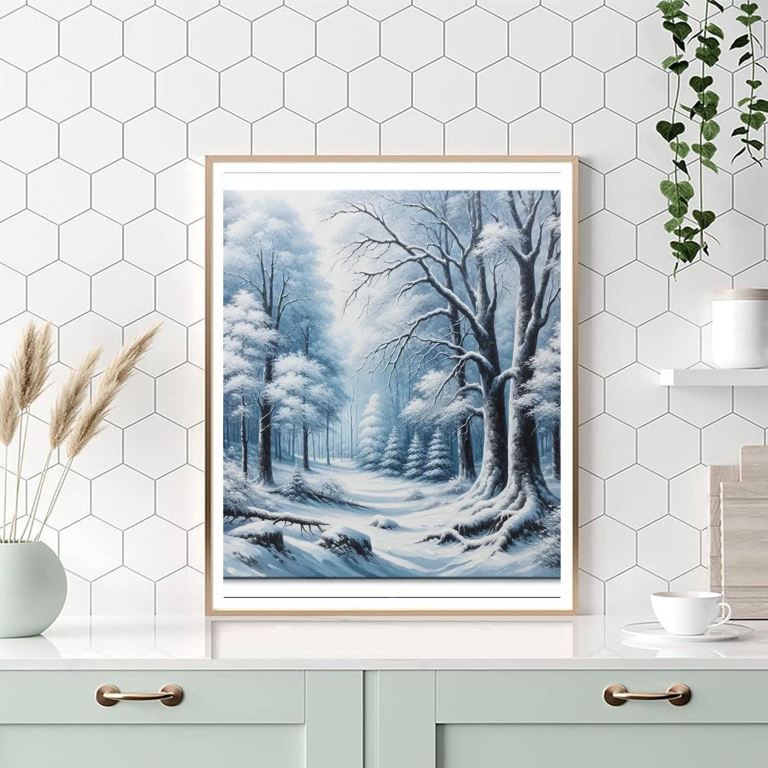Snowy Woodland Number Painting