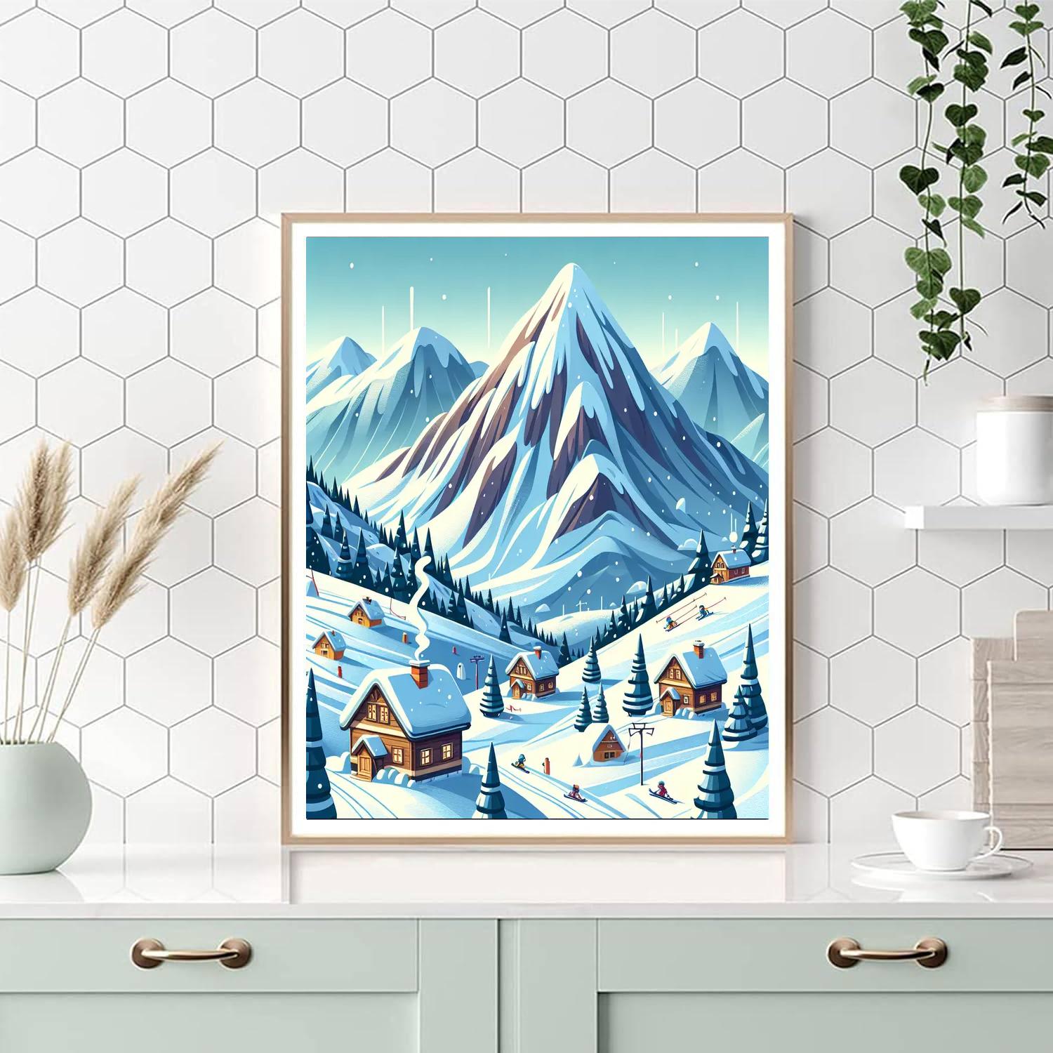 Mountain Ski Expedition Paint By Number