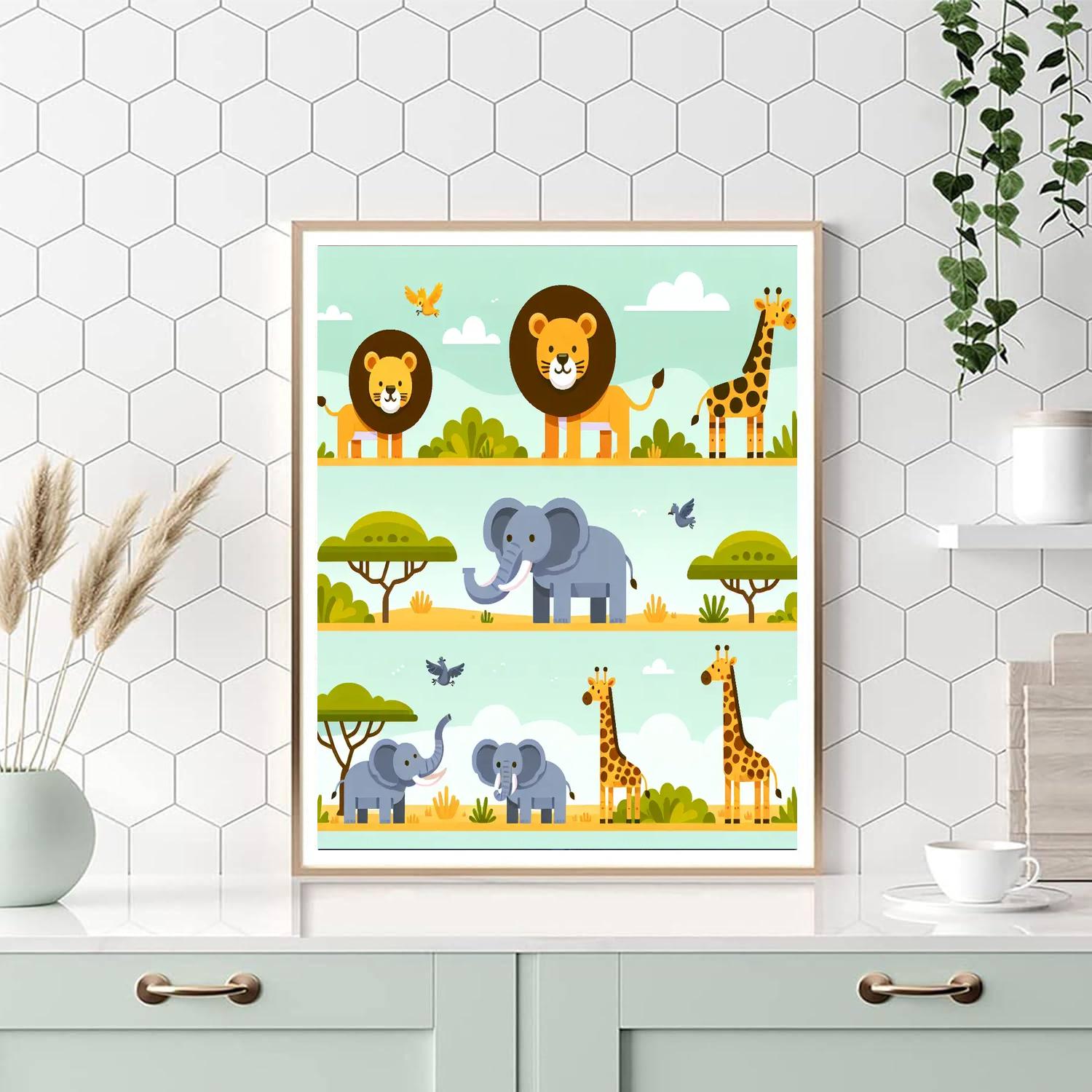 Safari Discovery Trail Painting By Numbers Kit