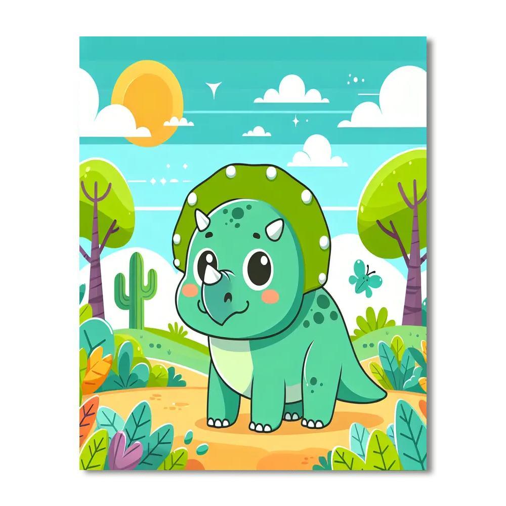 Friendly Triceratops Paint By Numbers Kits