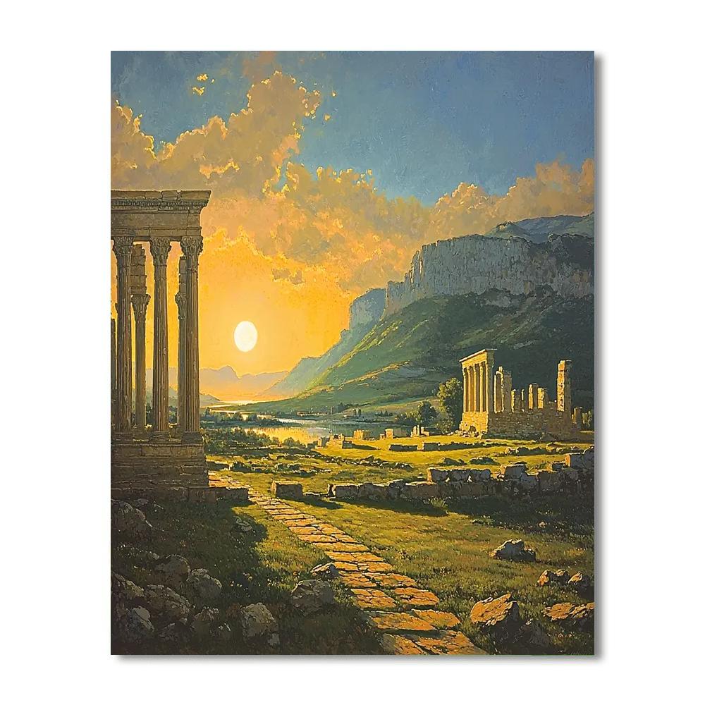Cole Inspired Ancient Ruins At Dawn  Paint By Numbers