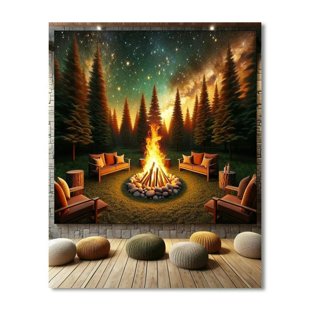 Dancing Flames By The Campfire Paint By Color