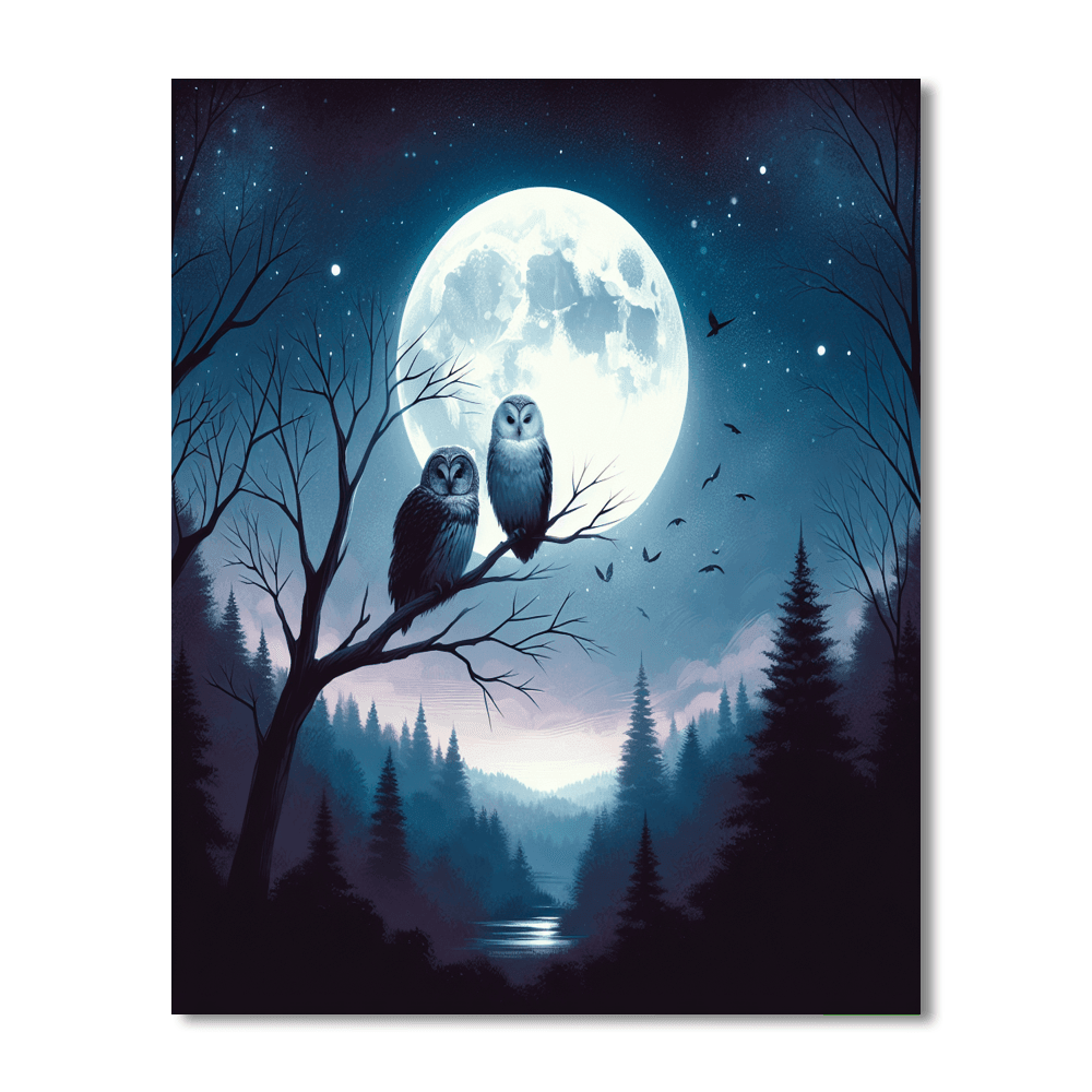 Mystical Moonlit Owls Paint By Color