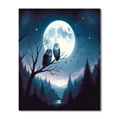 Mystical Moonlit Owls Paint By Color