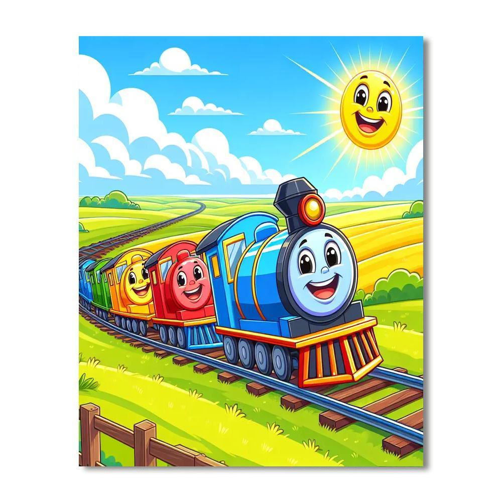 Jolly Train Painting By Numbers Kit