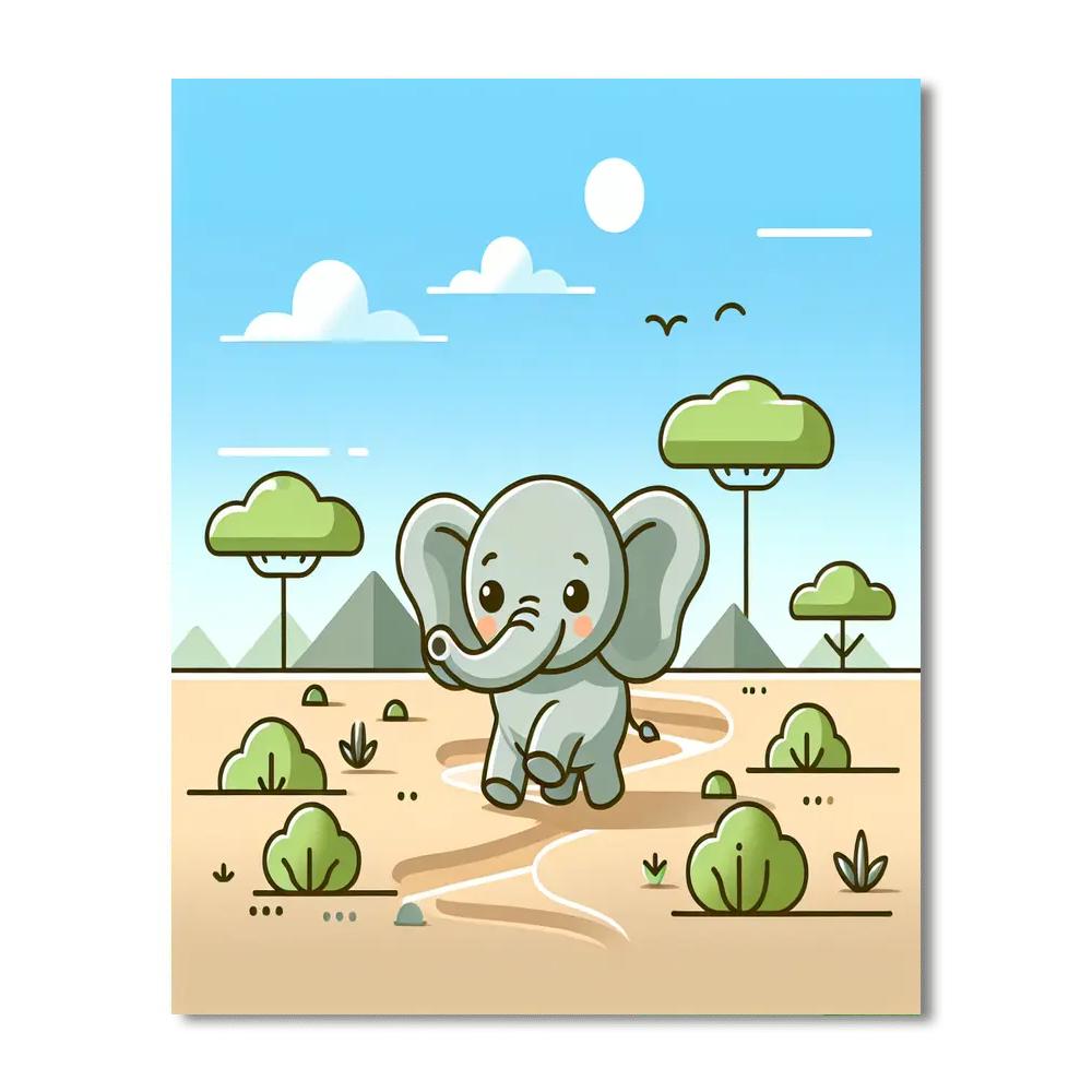 Witty Elephant Explorer Numbered Painting Kits