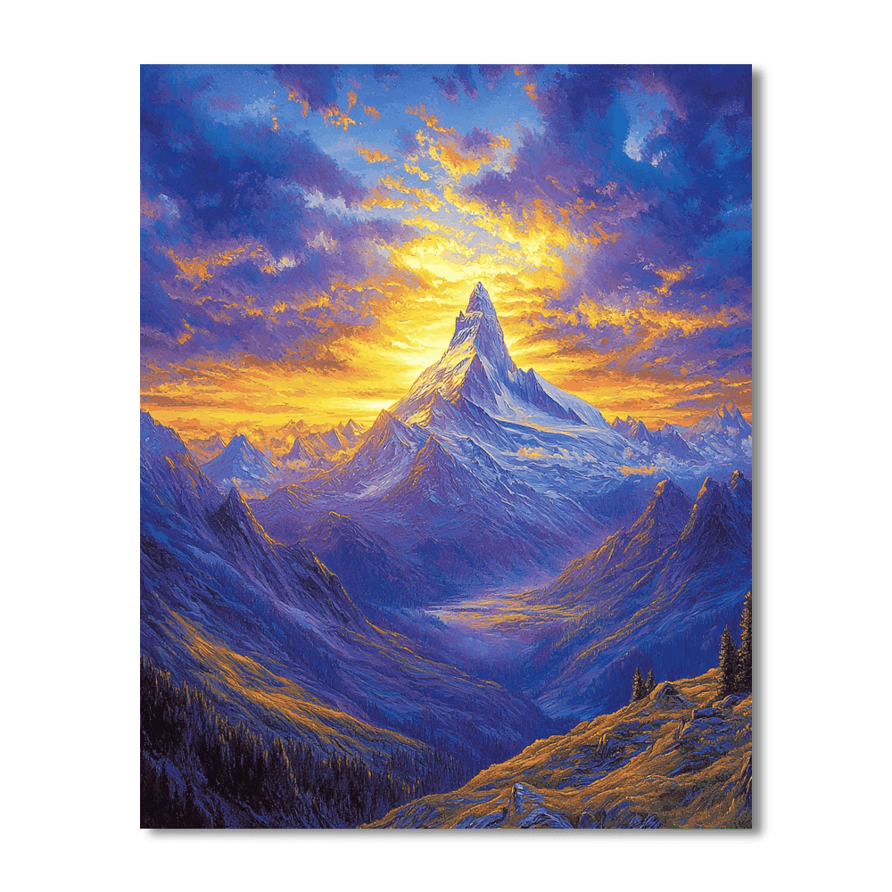 Friedrich Inspired Mystical Mountain Landscapes  Painting By Numbers Kit