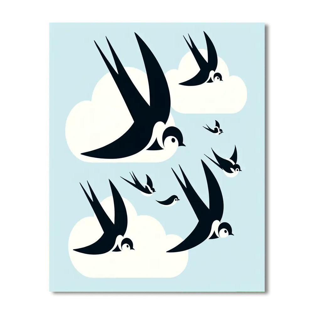 Sunny Swallow Soar Number Painting