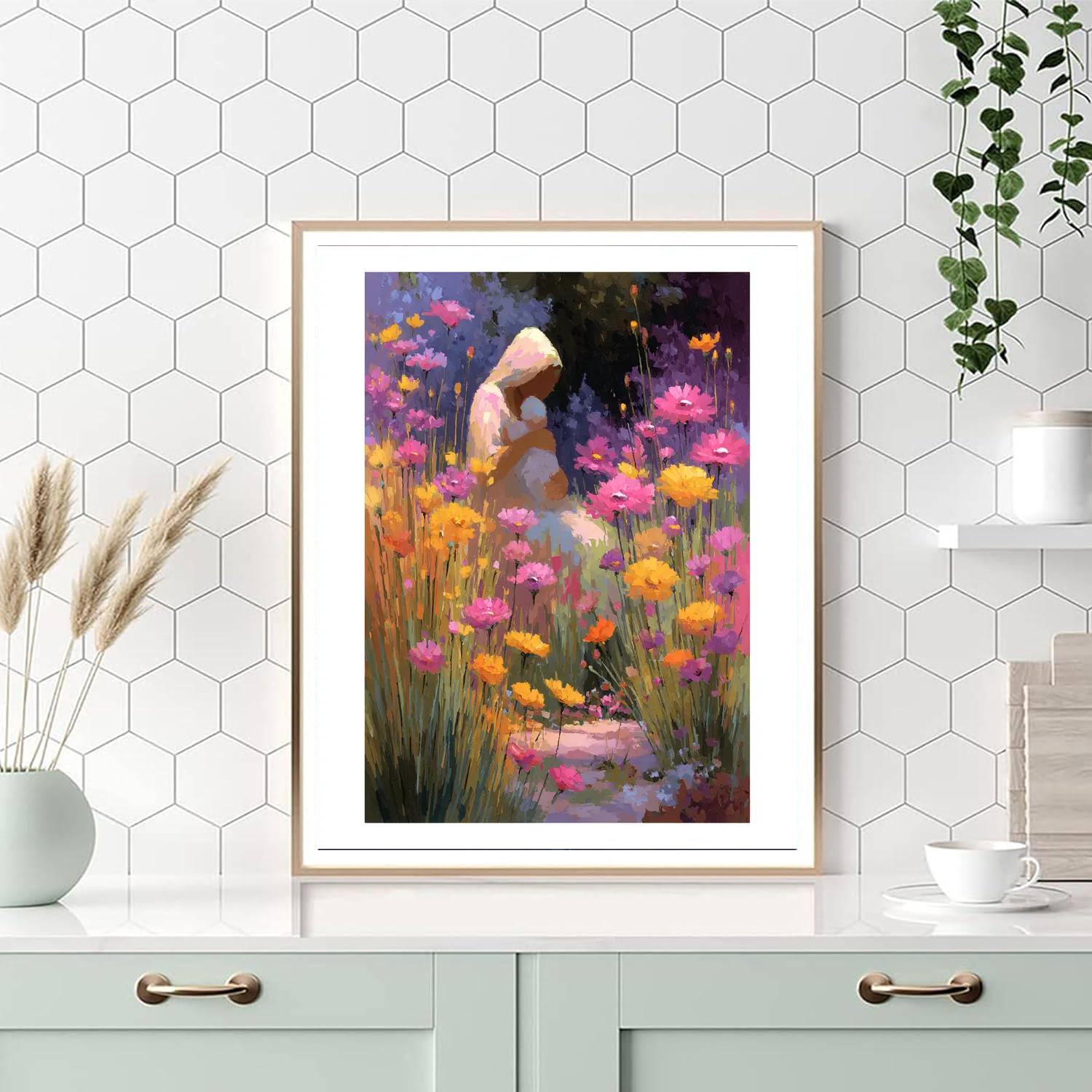Motherhood In Bloom Number Painting