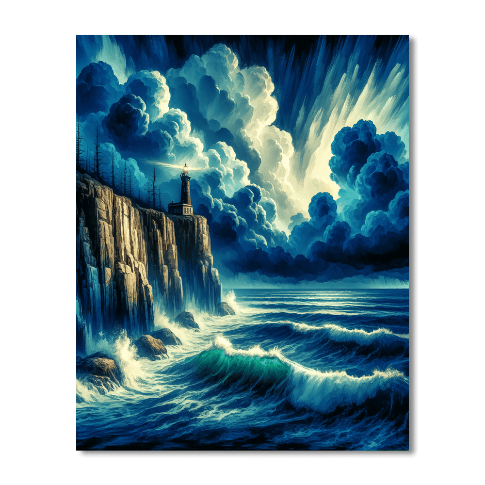 Lighthouse By The Cliffs DIY Paint By Numbers