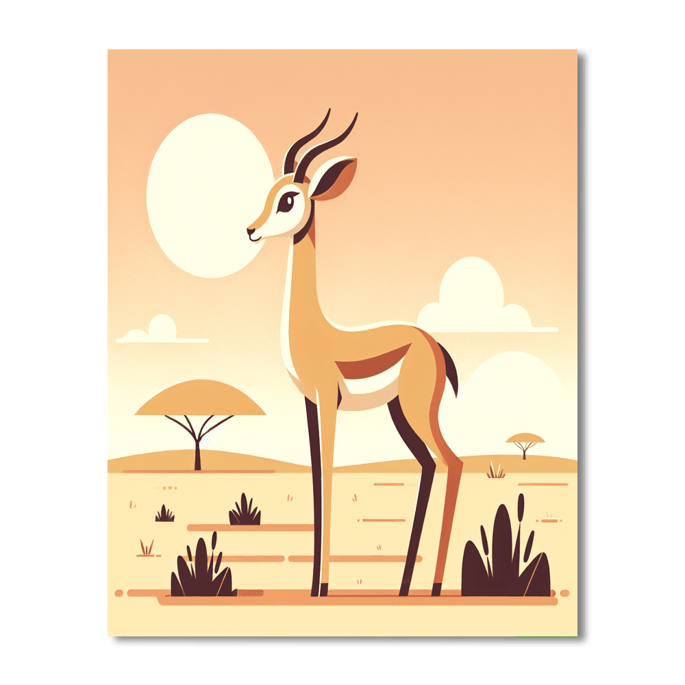 Gentle Gazelle Number Painting