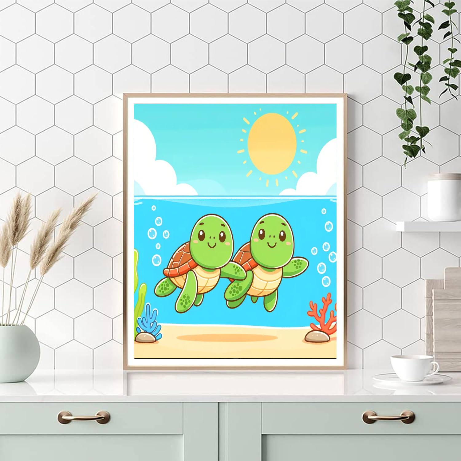 Curious Turtles Painting Number Kit