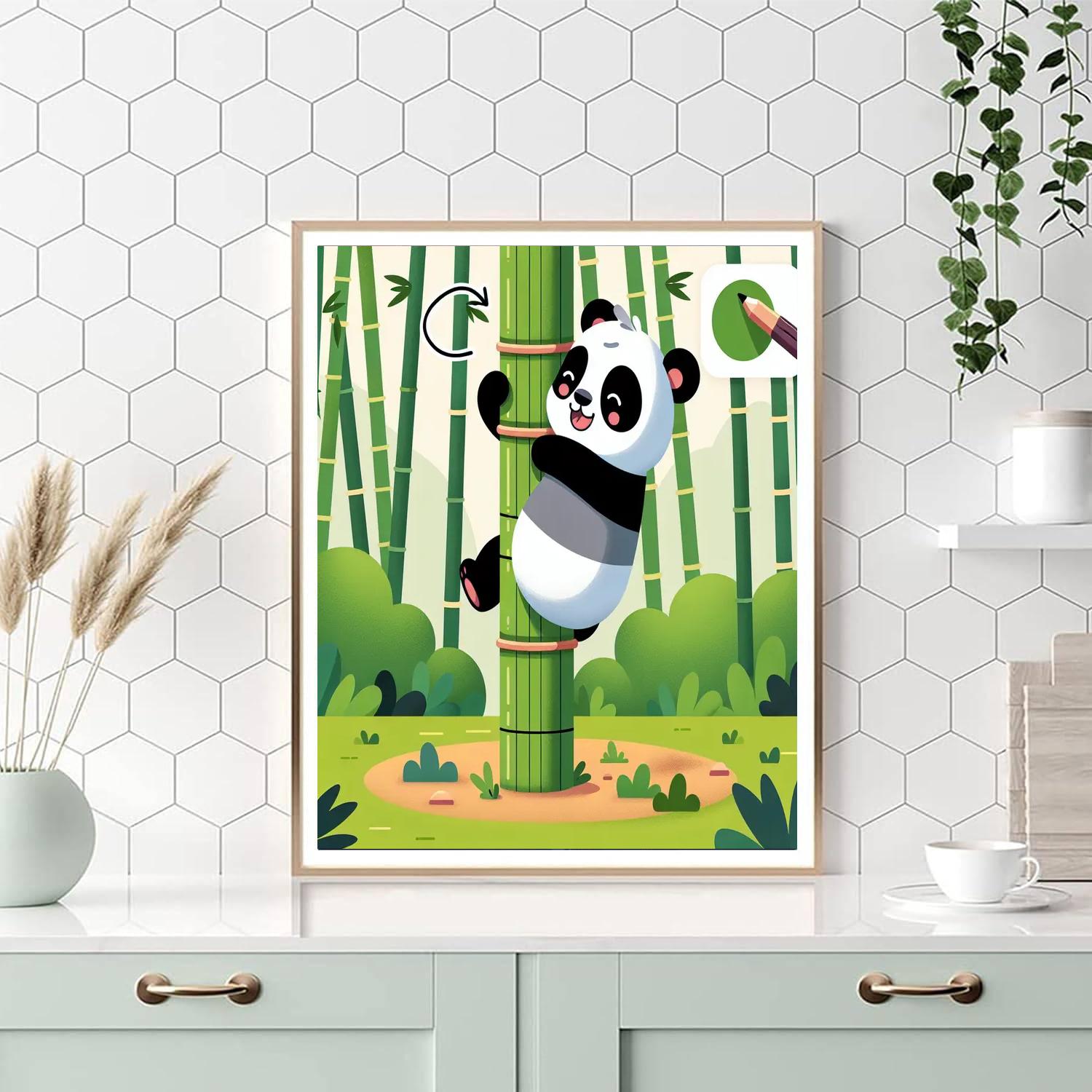 Panda's Bamboo Playground Paint By Numbers