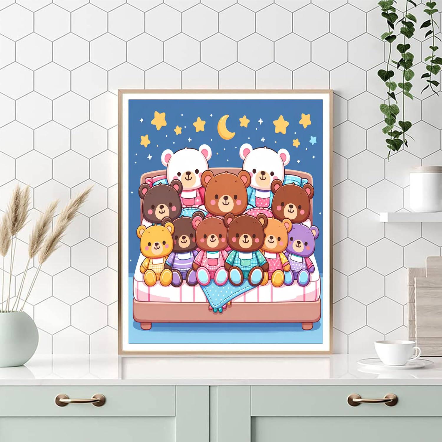 Cuddly Bears In Pajamas Paint By Numbers Kits