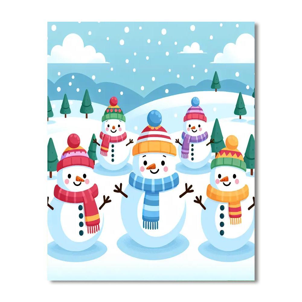 Spectacular Snowmen Painting Number Kit
