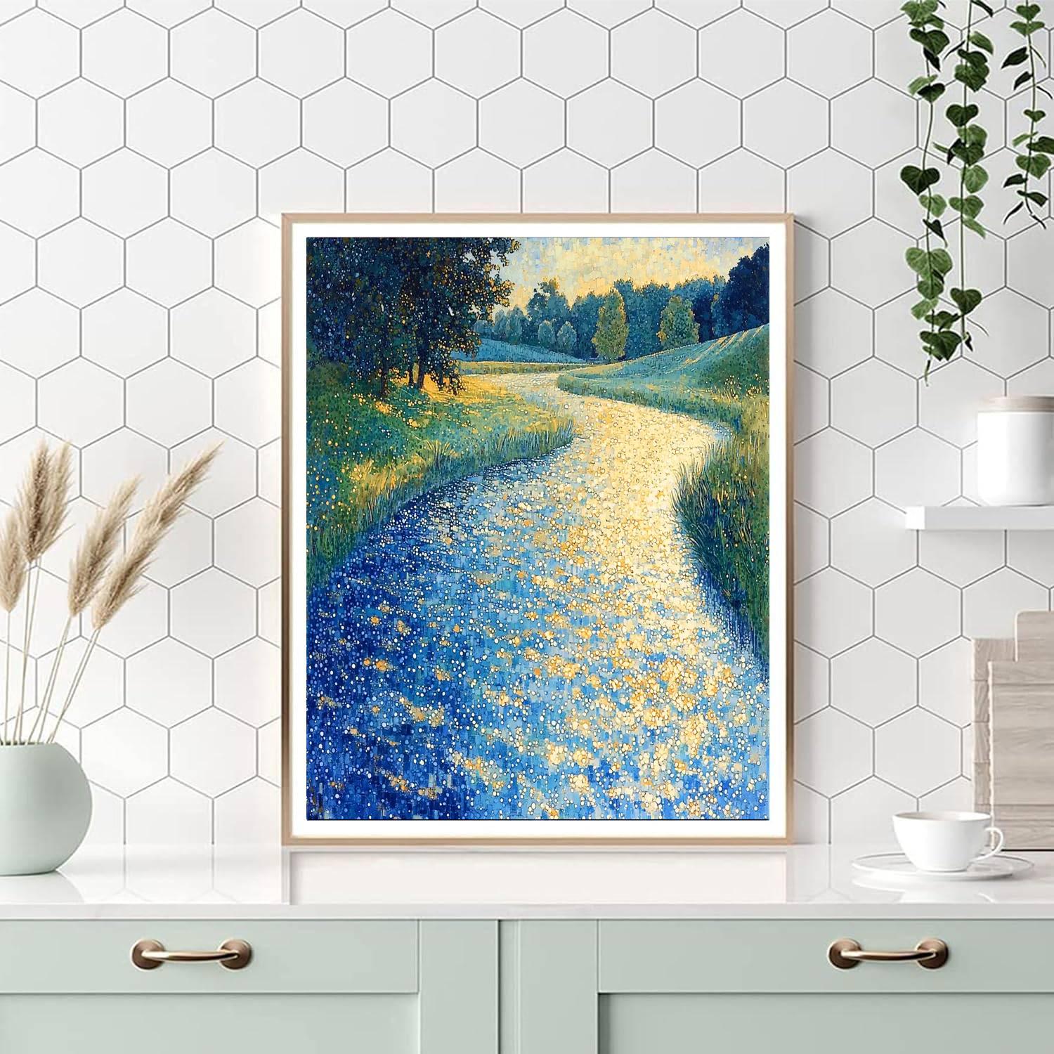 Georges Seurat Inspired Whirling Waters  Paint By Number