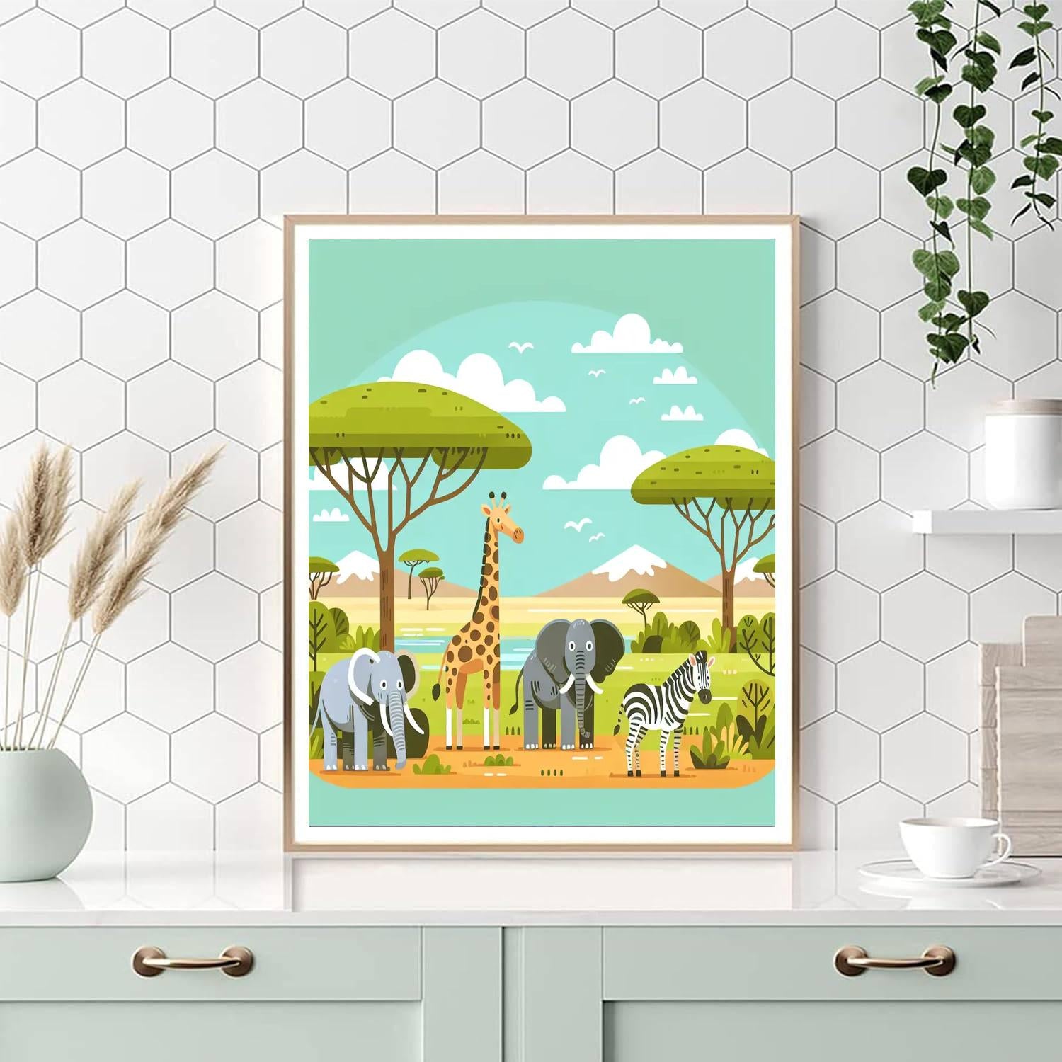 Cheery Safari Journey Painting Number Kit