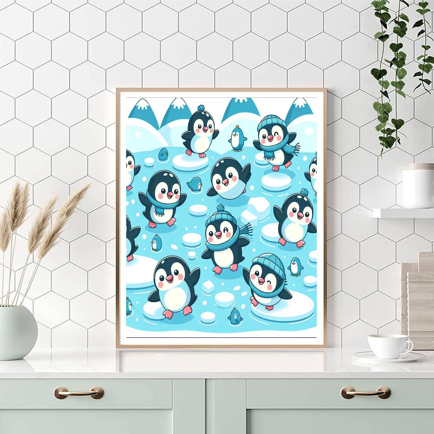 Penguin Ice Capade DIY Paint By Numbers