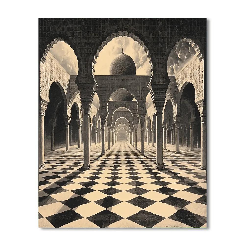 M.C. Escher Inspired Reflections Of Complexity  Numbered Painting Kits