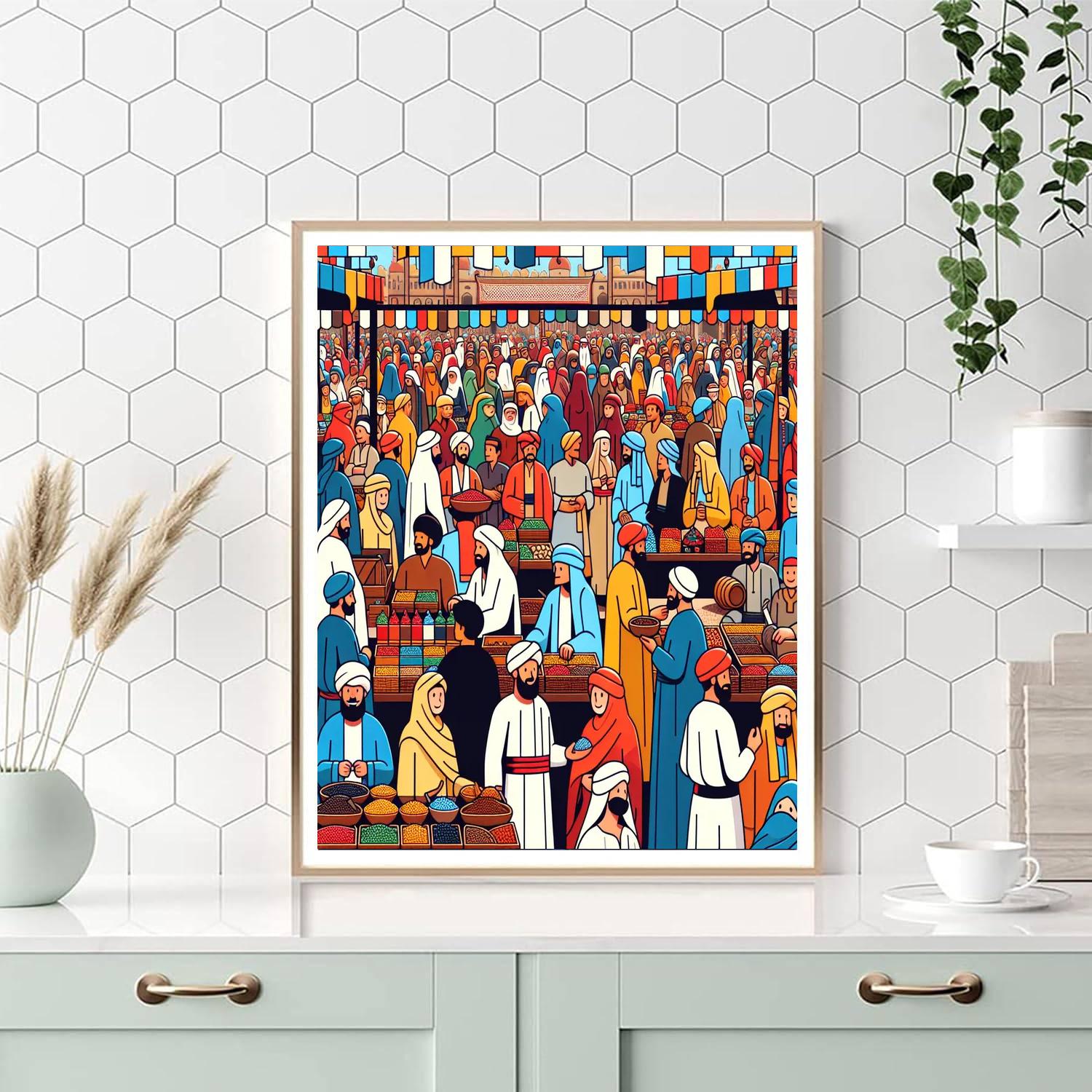 Medieval Market Magic Paint By Numbers Art