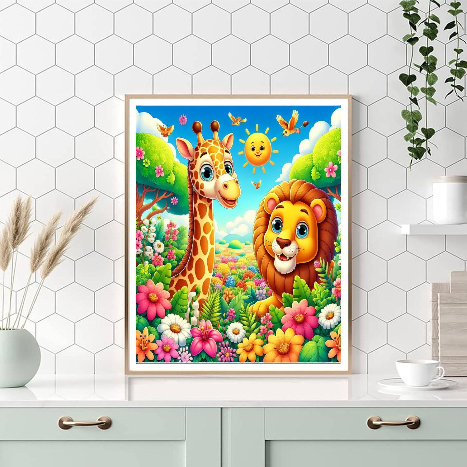 Rainbow Animal Adventures Painting Number Kit