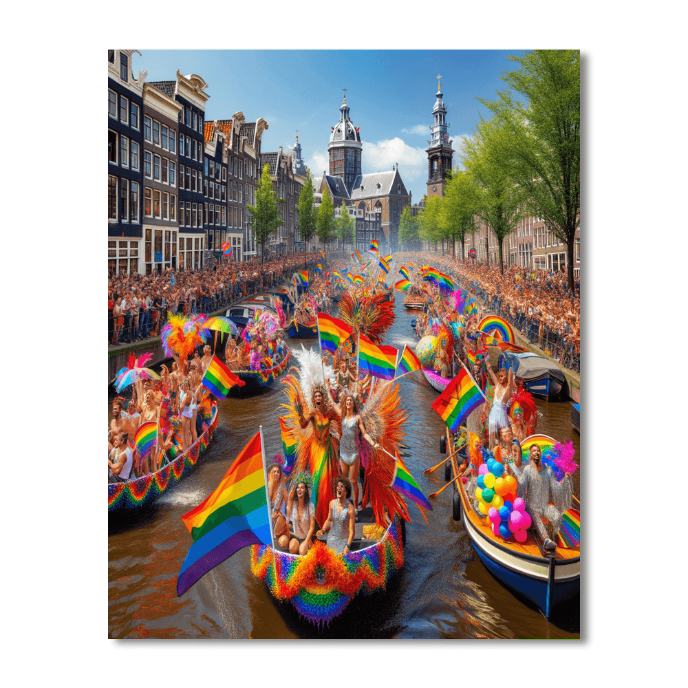 Pride Parade - Amsterdam Paint By Color
