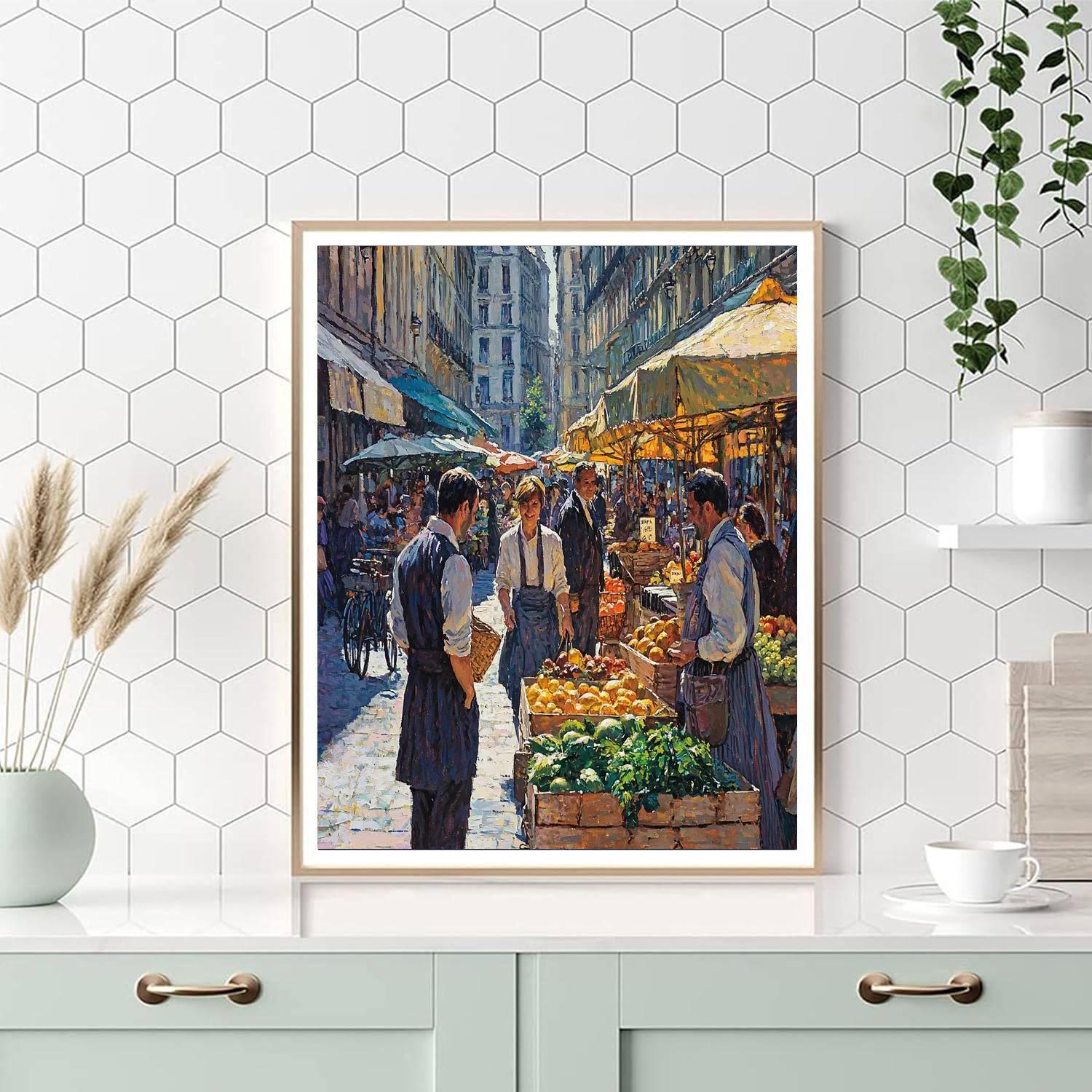 Gustave Caillebotte Inspired Harmony In A Vibrant Market  Paint By Color