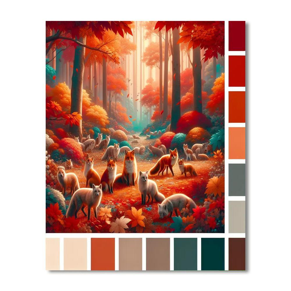 Cozy Autumn Forest Paint By Numbers Art