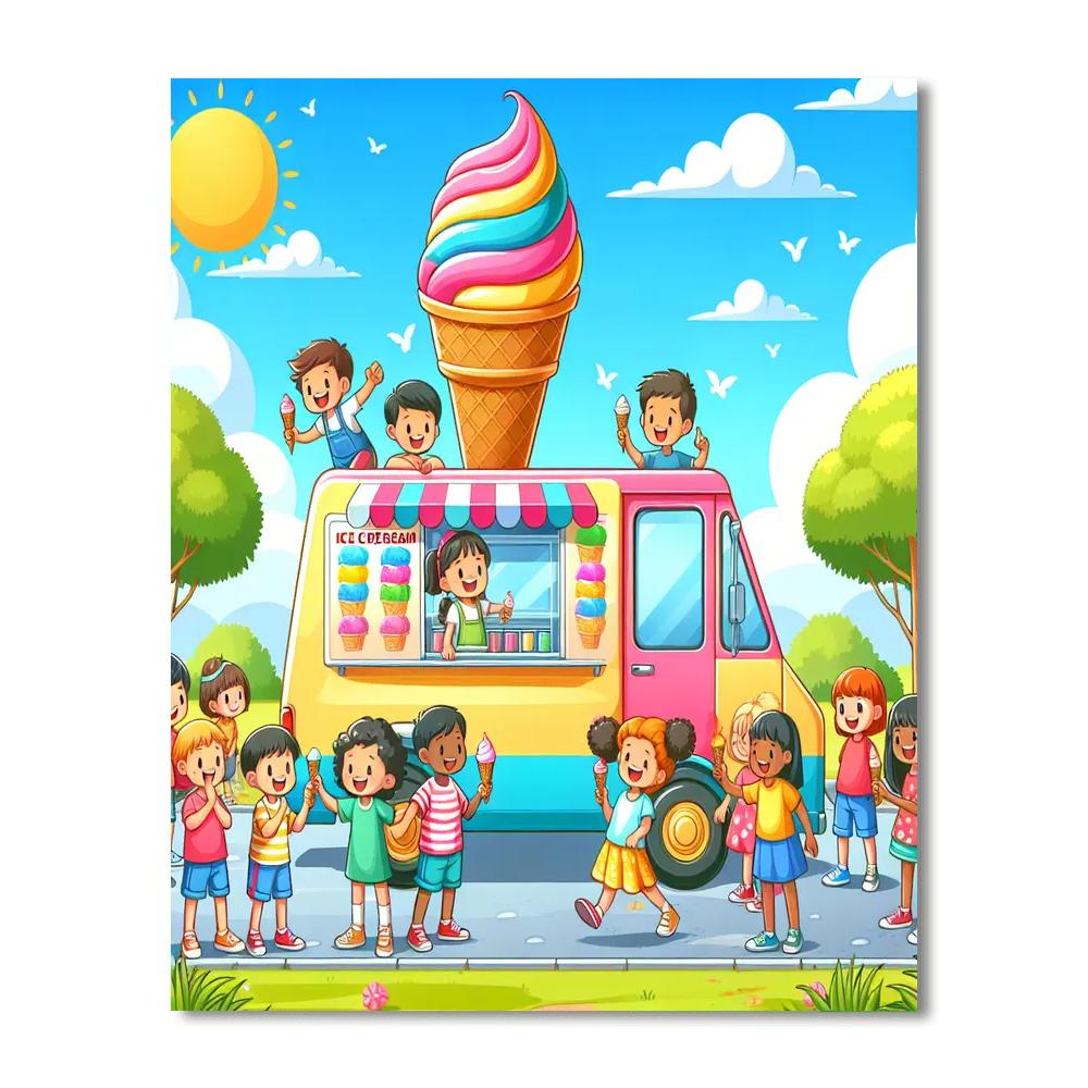 Ice Cream Truck Adventure Number Painting