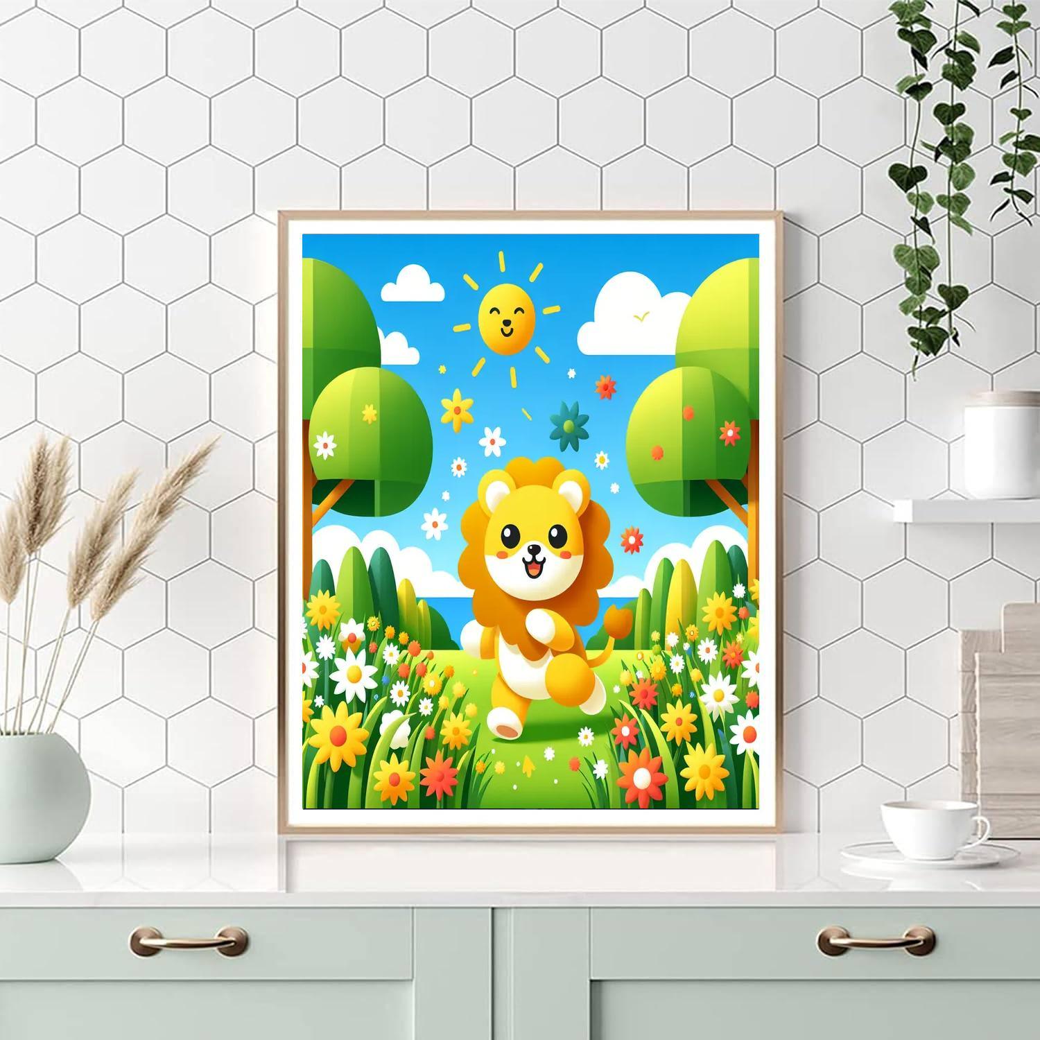 Adventure Lion Cub Paint By Color