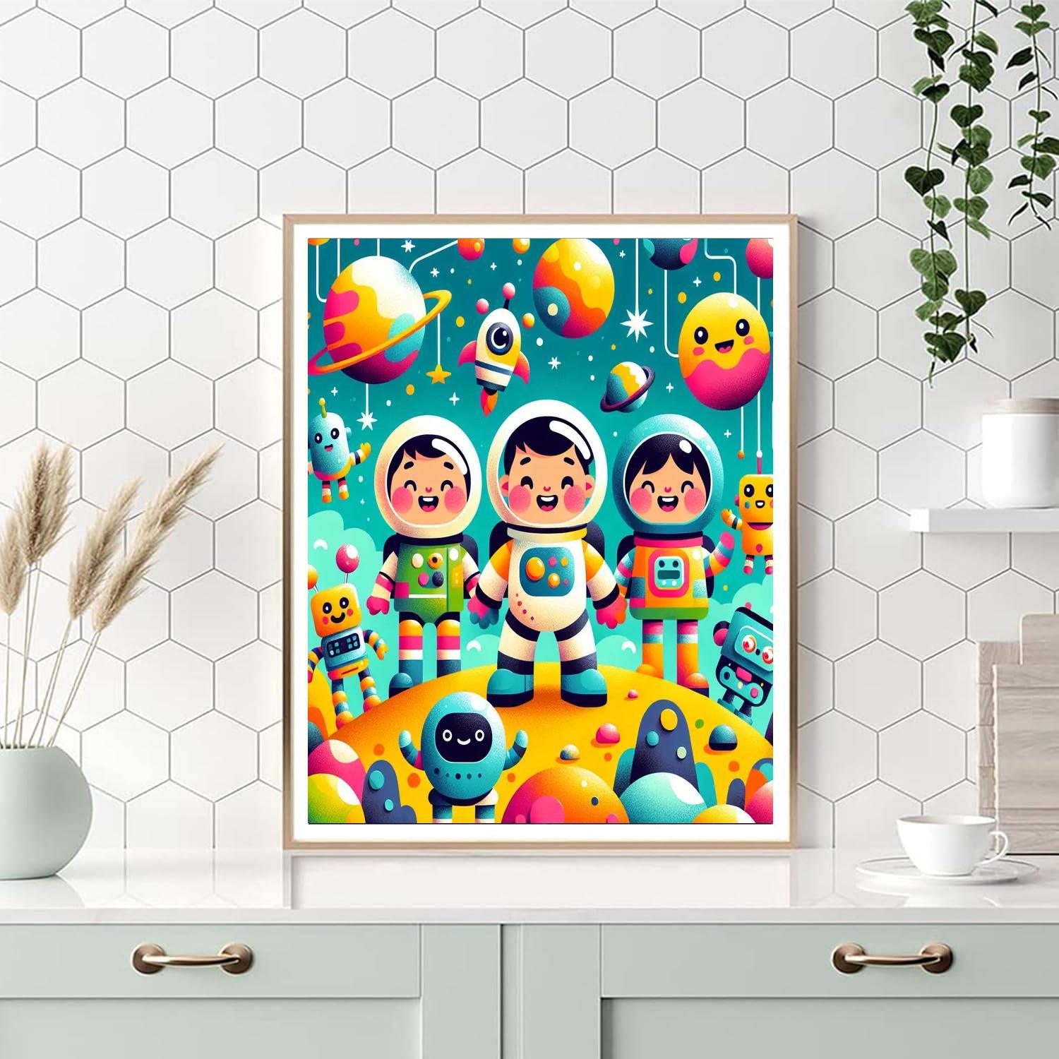 Space Explorer Team Paint By Numbers
