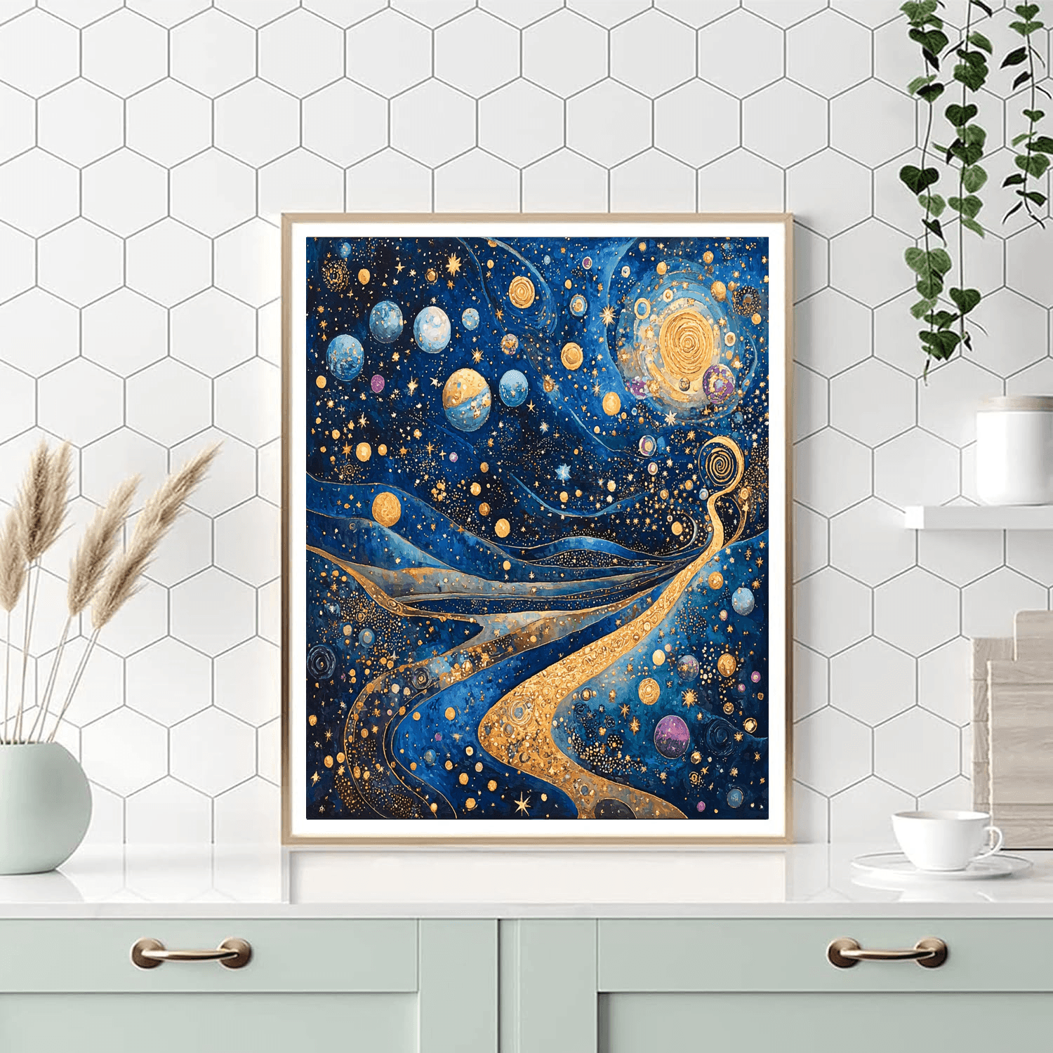 Gustav Klimt Inspired Celestial Voyage  Painting By Numbers Kit