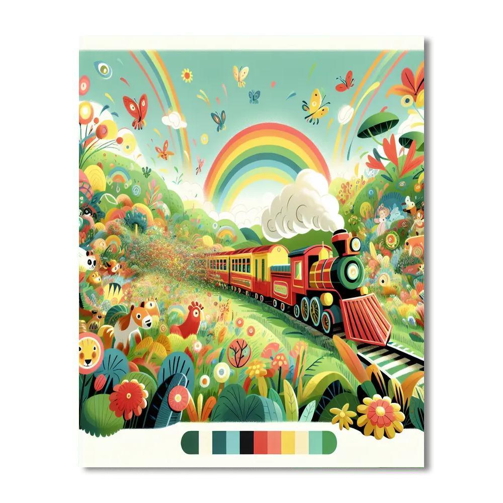 Whimsical Train Journey Paint By Numbers