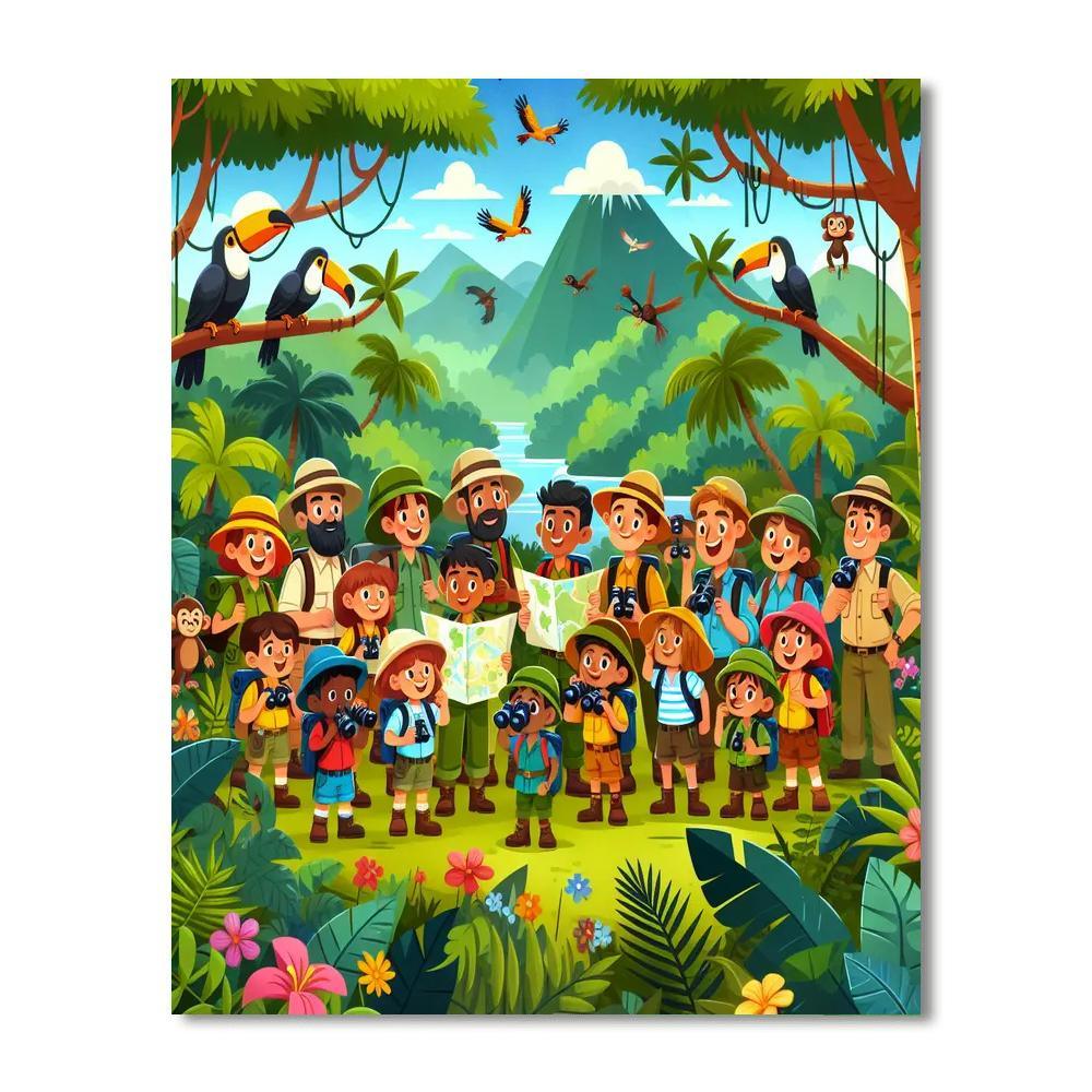 Explorers Of The Jungle Paint By Numbers Art