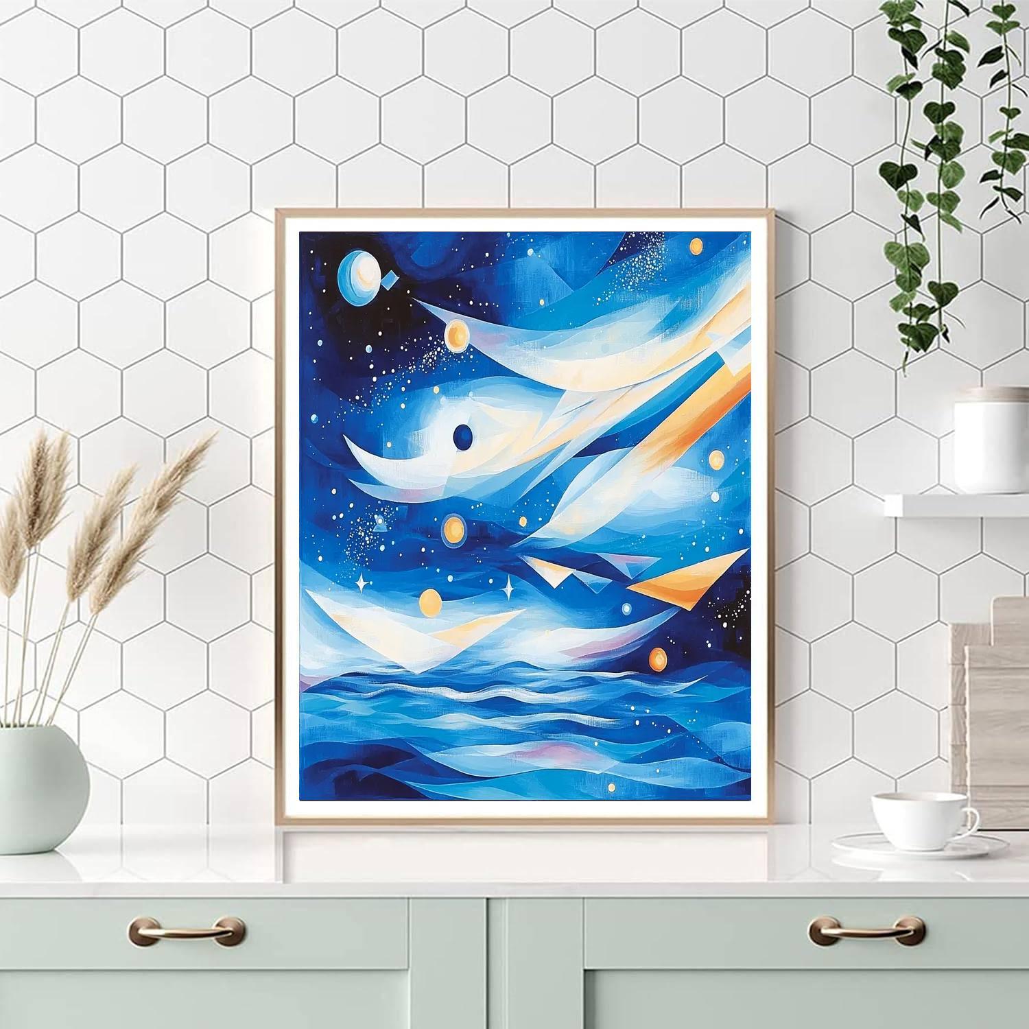 Wassily Kandinsky Inspired Celestial Ocean  Number Painting