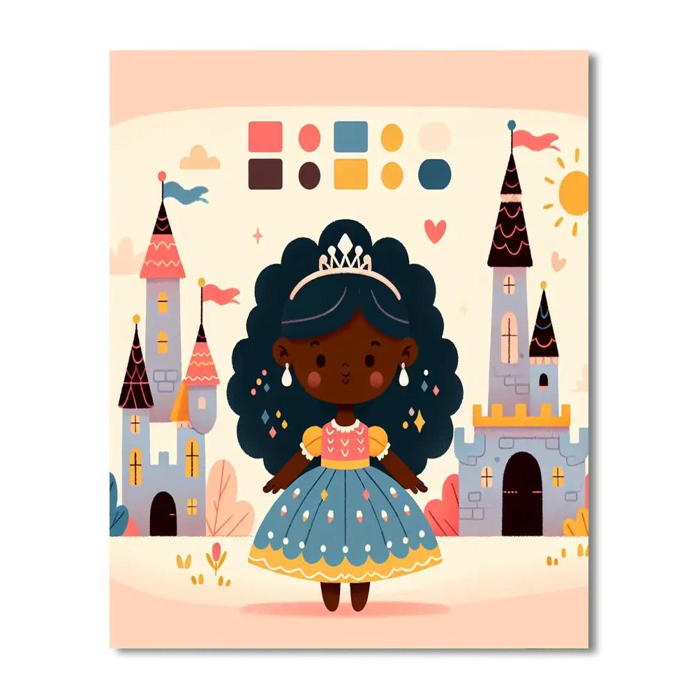 Royal Castle With Princess Bella Numbered Painting Kits