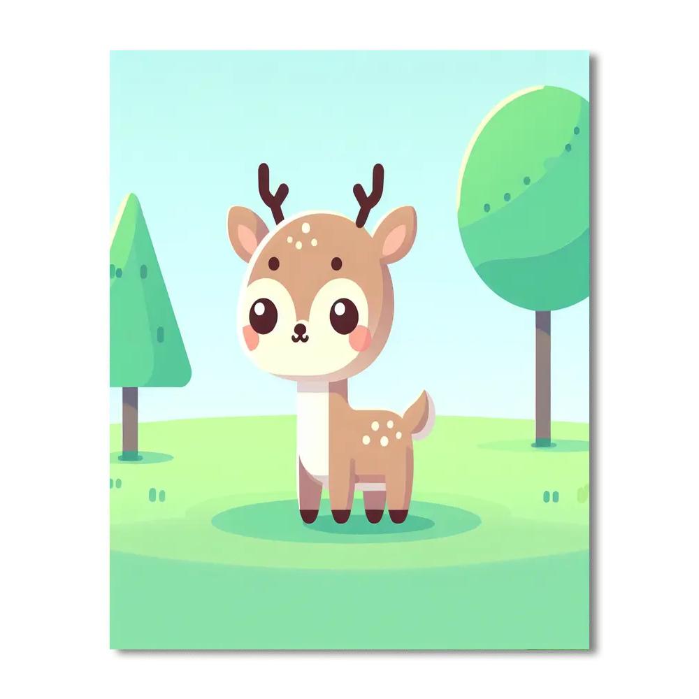 Cute Forest Deer Number Painting
