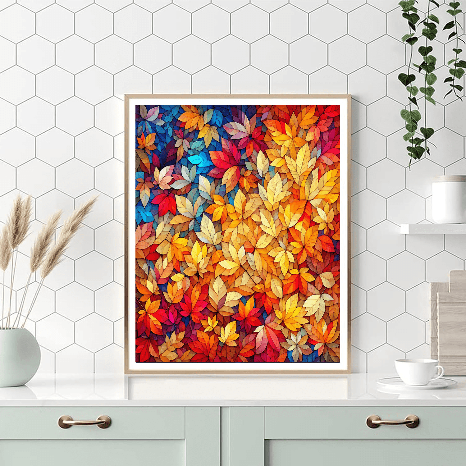 Autumn Leaves Mosaic Paint By Numbers Art