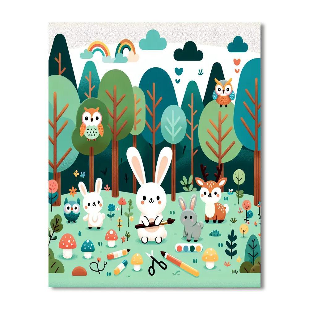Enchanted Forest Animals Number Painting