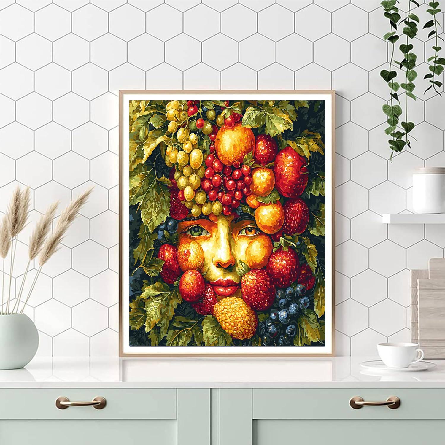 Giuseppe Arcimboldo Inspired Fruitful Fantasy  Paint By Number