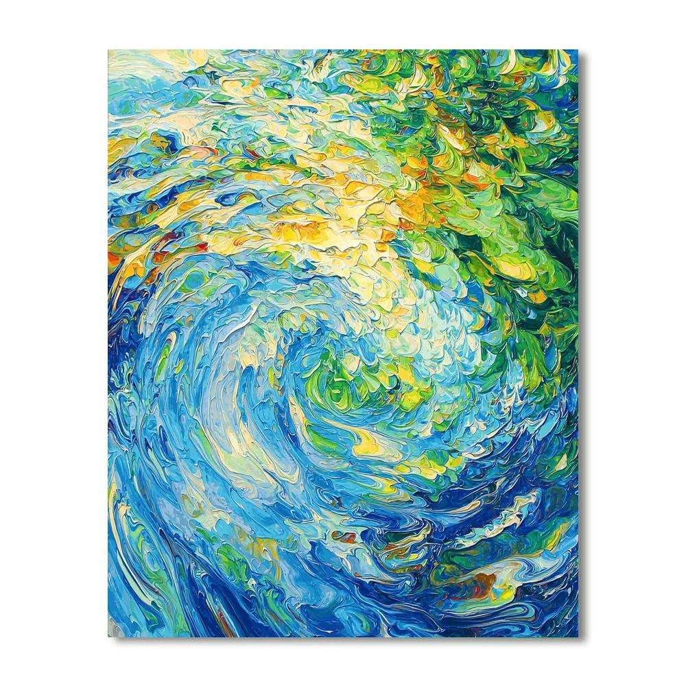 Georges Seurat Inspired Colorful Currents  Paint By Numbers Art