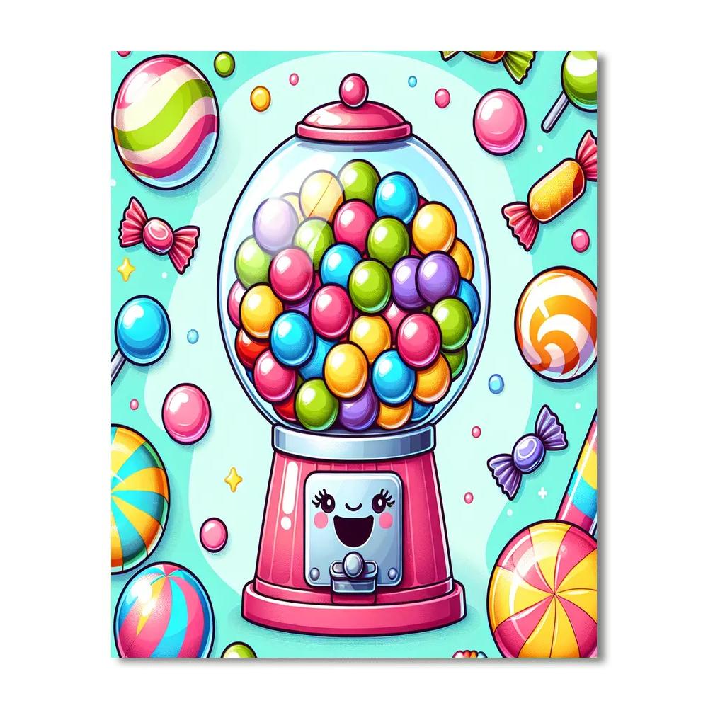 Glorious Gumball Machine Number Painting