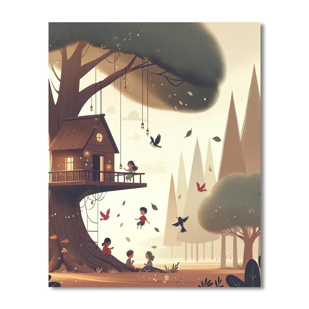 Tranquil Treehouse Retreat Numbered Painting Kits