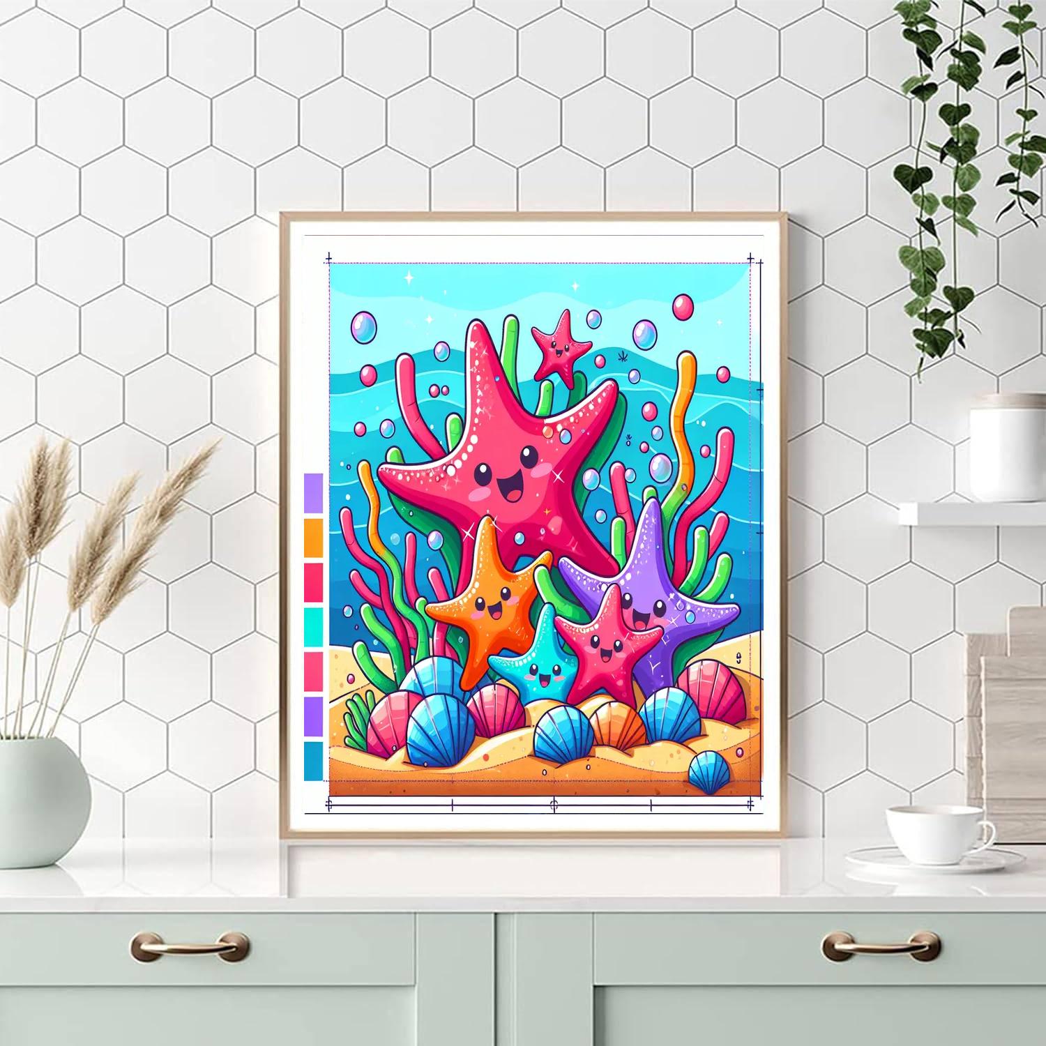 Shimmering Starfish Soiree Numbered Painting Kits